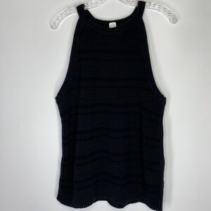 Gap Black Halter High Neck Knit Tank Top XXL